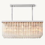 Cielo Lustred Glass Rectangle Chandelier 54"