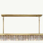Cielo Lustred Glass Rectangle Chandelier 73"