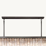 Cielo Lustred Glass Rectangle Chandelier 73"