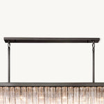 Cielo Lustred Glass Rectangle Chandelier 73"