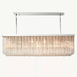 Cielo Lustred Glass Rectangle Chandelier 73"