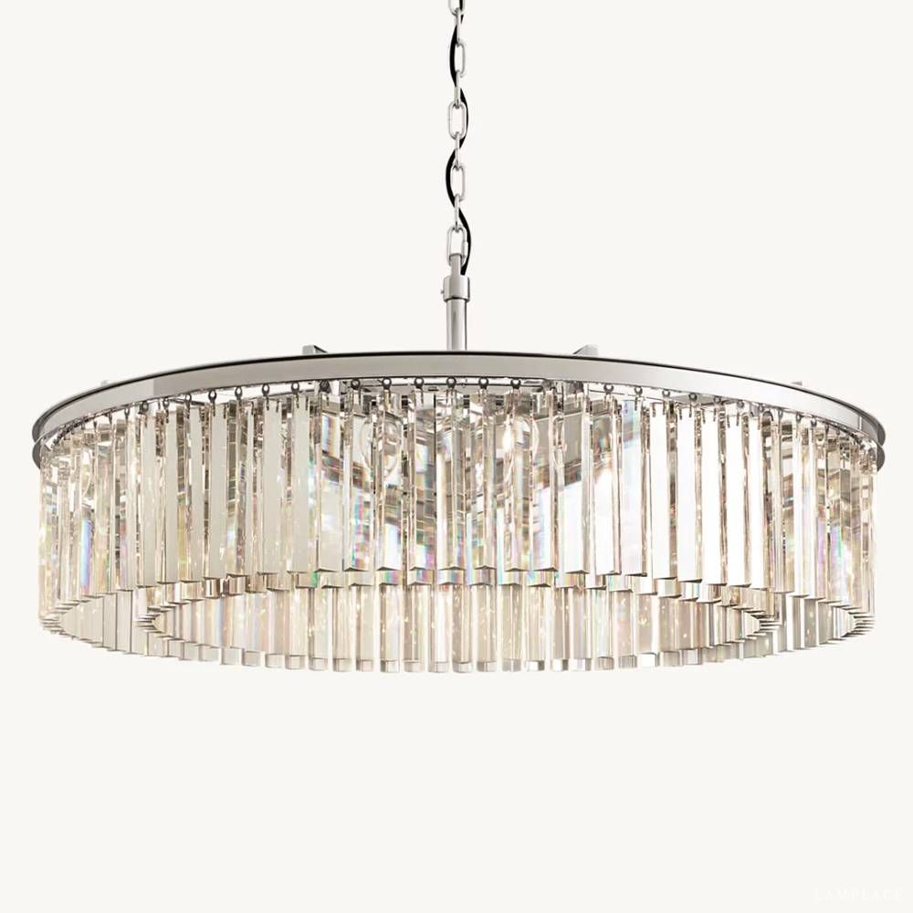 Rhys Beveled Prism Round Chandelier 43"