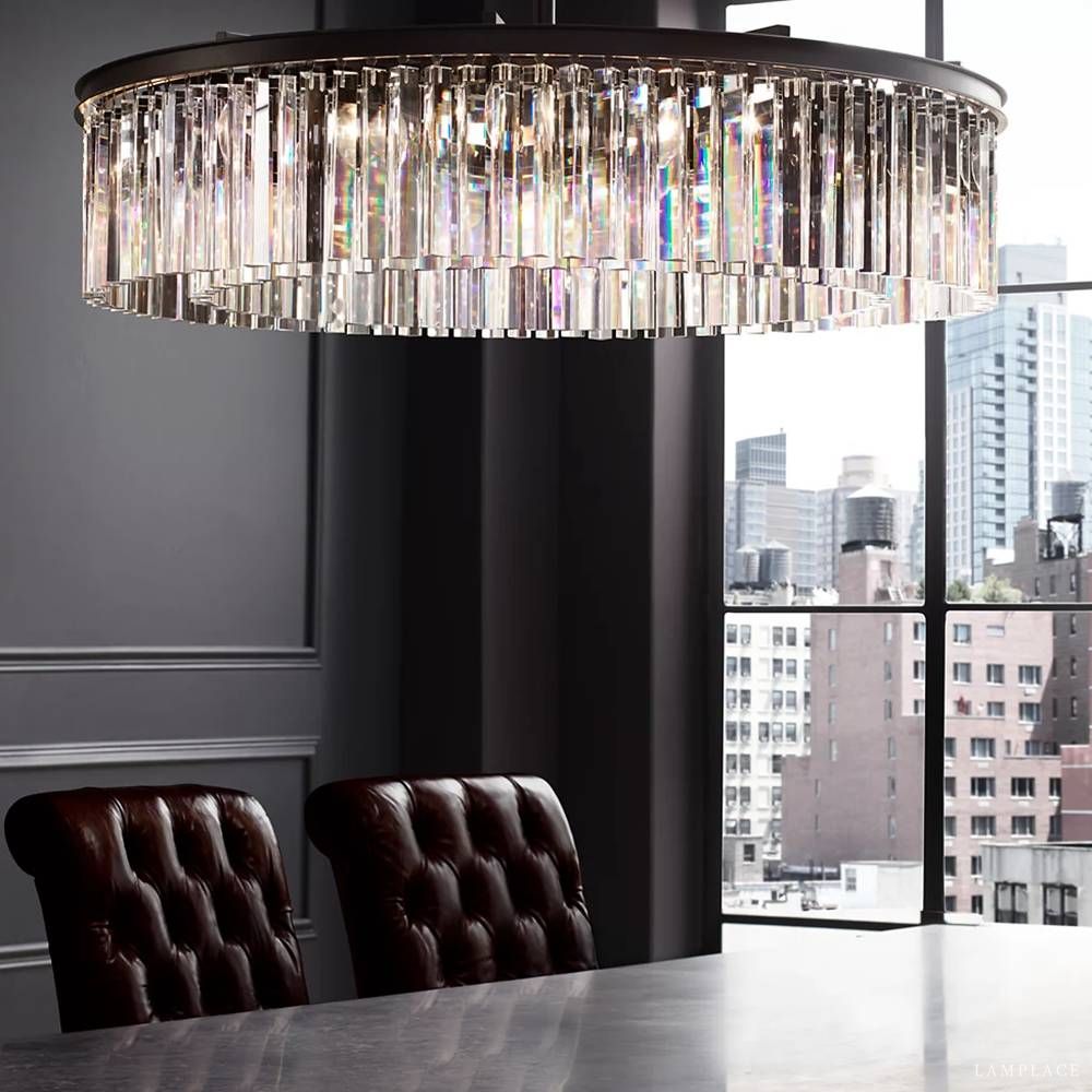 Rhys Beveled Prism Round Chandelier 32"