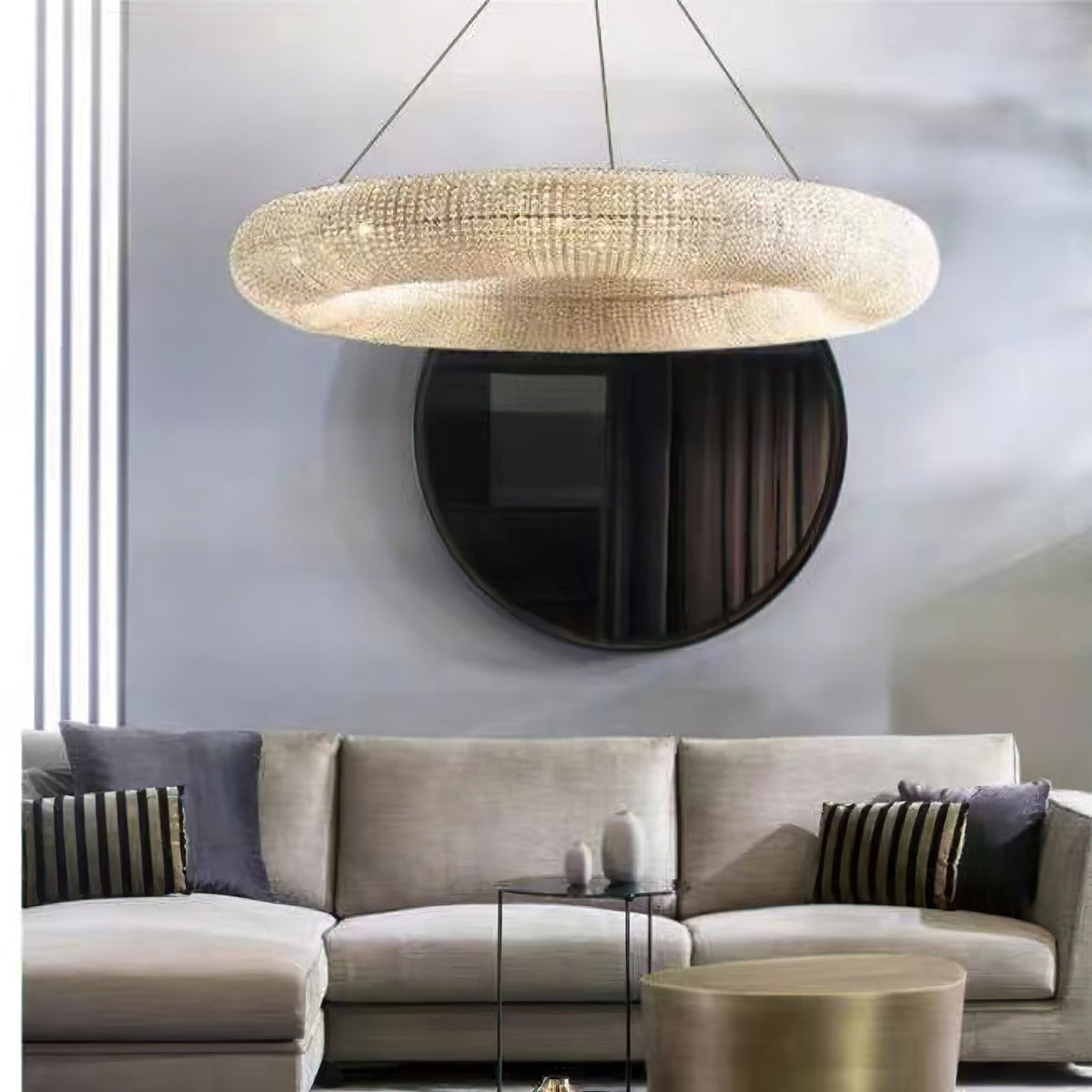 Halo Stranded Crystal Round Chandelier 59"
