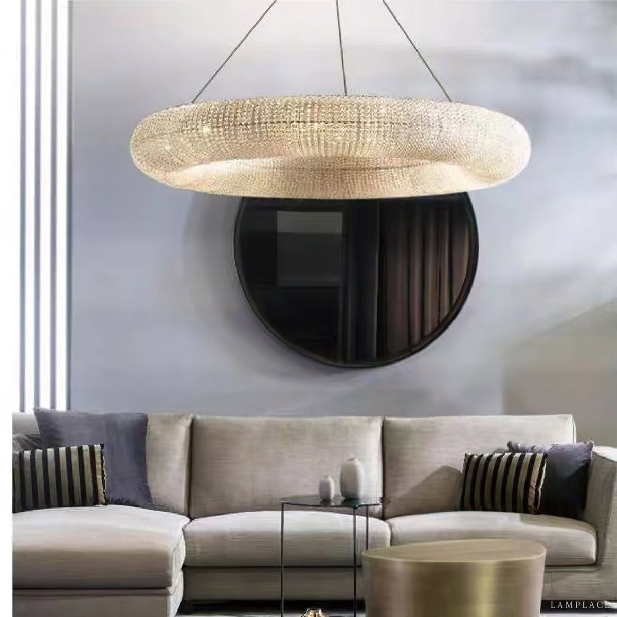 Halo Stranded Crystal Round Chandelier 72"