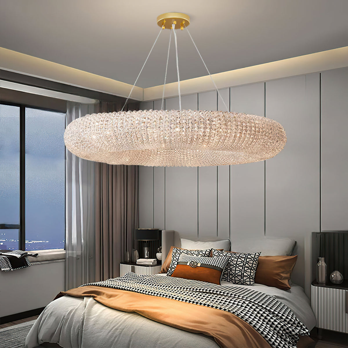 Halo Stranded Crystal Round Chandelier 41"