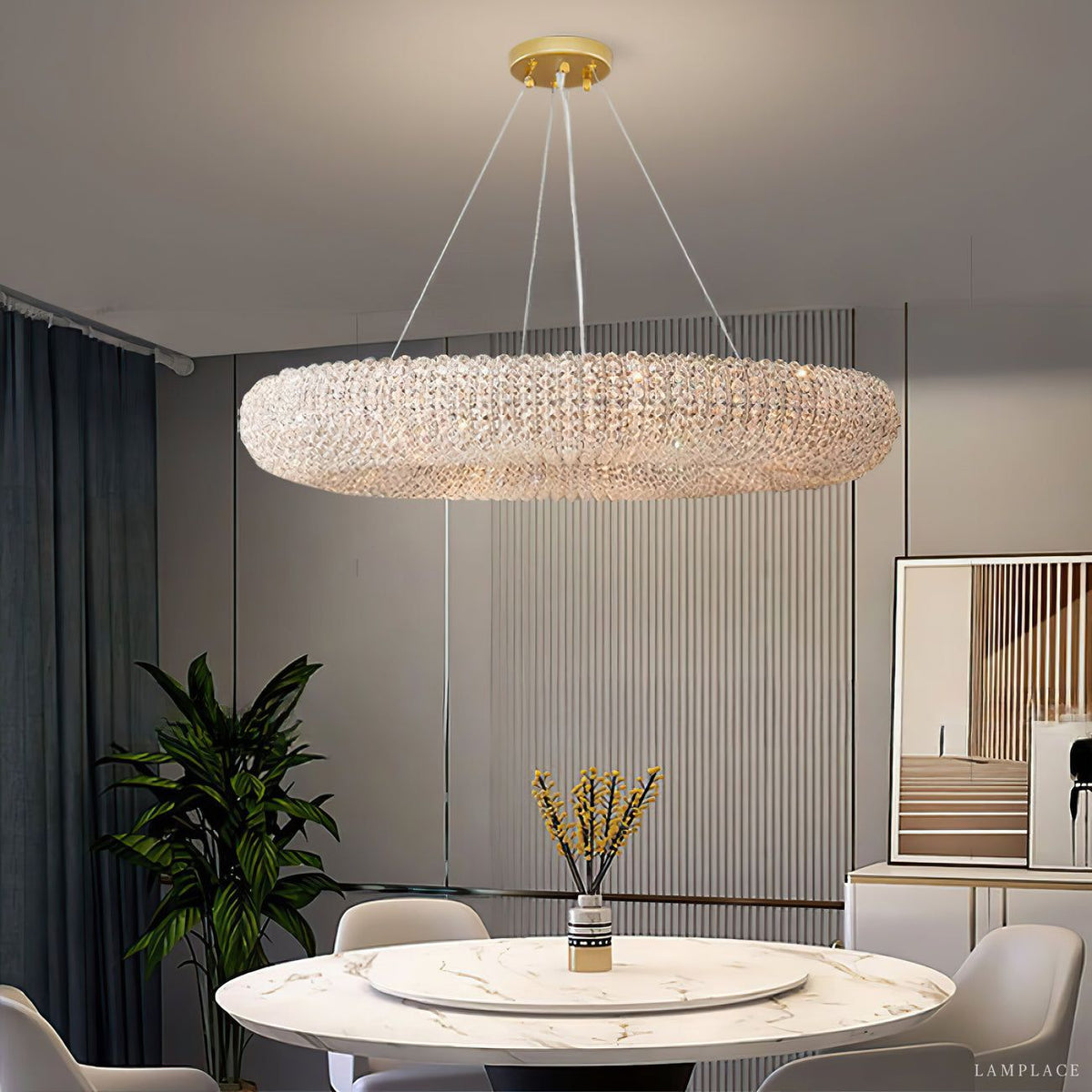 Halo Stranded Crystal Round Chandelier 59"