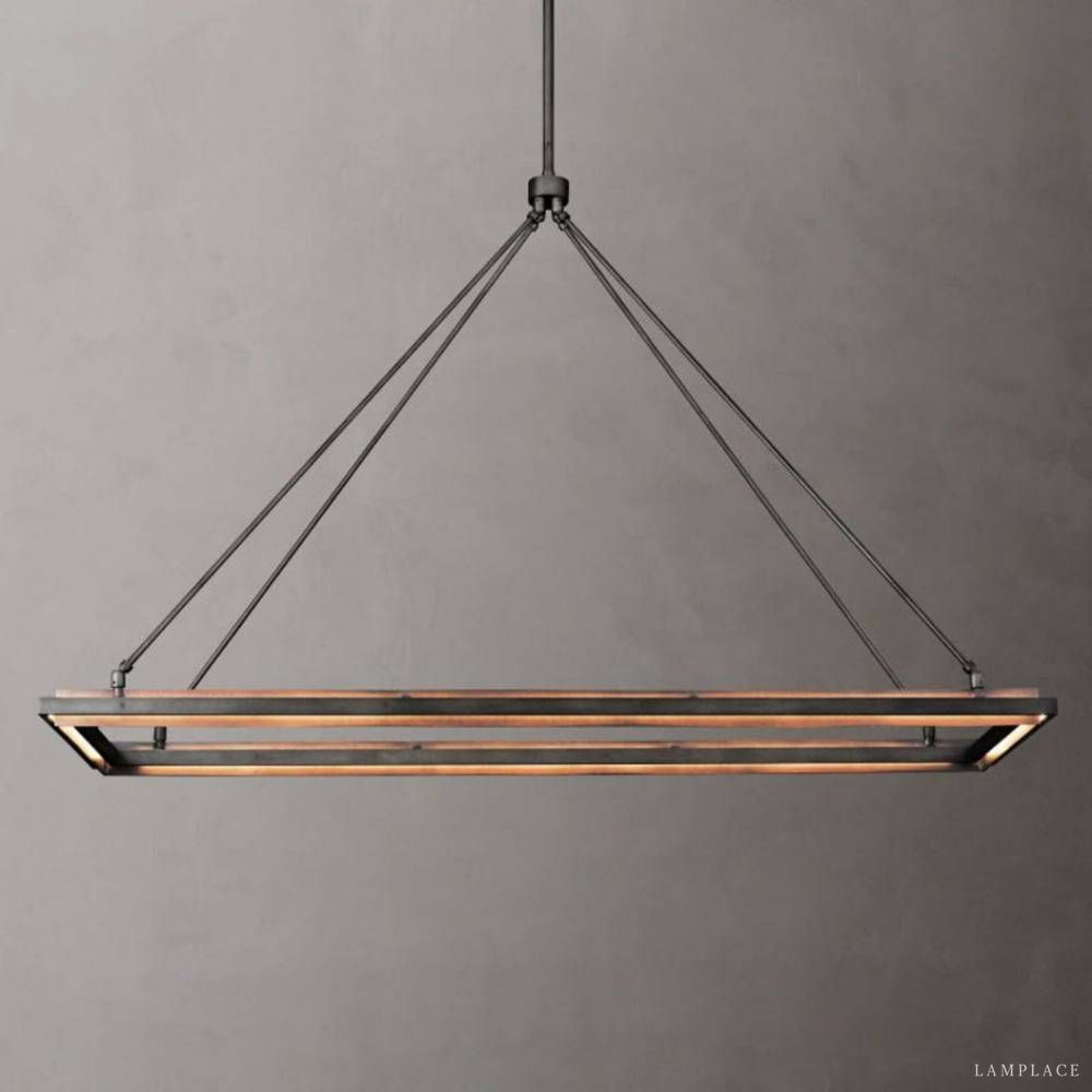 Peralta Forged Ambient Rectangular Chandelier 48"
