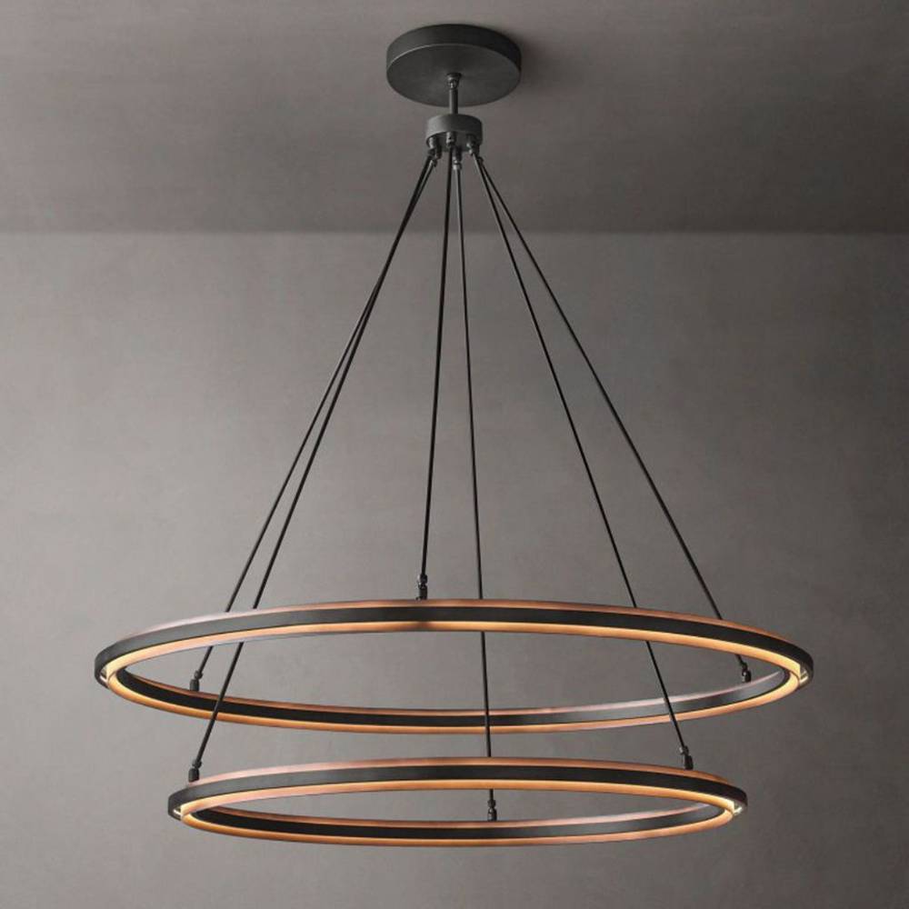 Peralta Forged Ambient Two-Tier Round Chandelier 60"