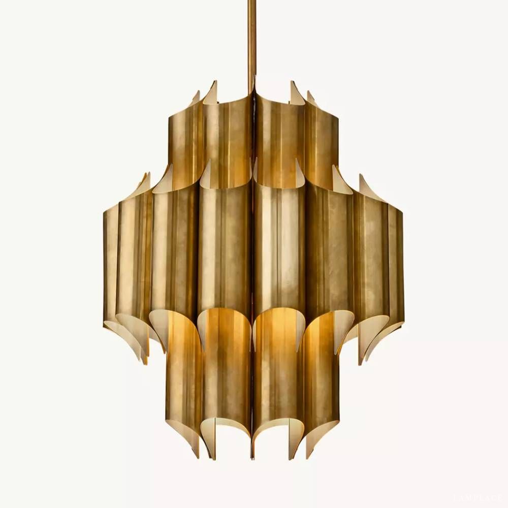 Cathedral Layered Curve Round Chandelier 24"
