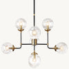 Bistro Transit Globe Glass Chandelier 34"