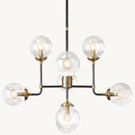Bistro Transit Globe Glass Chandelier 34"