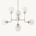 Bistro Transit Globe Glass Chandelier 34"