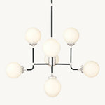 Bistro Transit Globe Glass Chandelier 34"