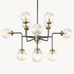Bistro Transit Globe Glass Chandelier 42"
