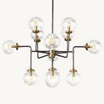 Bistro Transit Globe Glass Chandelier 42"