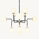 Bistro Transit Globe Glass Chandelier 42"