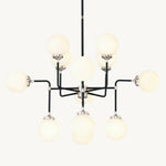 Bistro Transit Globe Glass Chandelier 42"