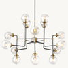 Bistro Transit Globe Glass Chandelier 56"