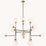 Bistro Transit Globe Glass Chandelier 56"