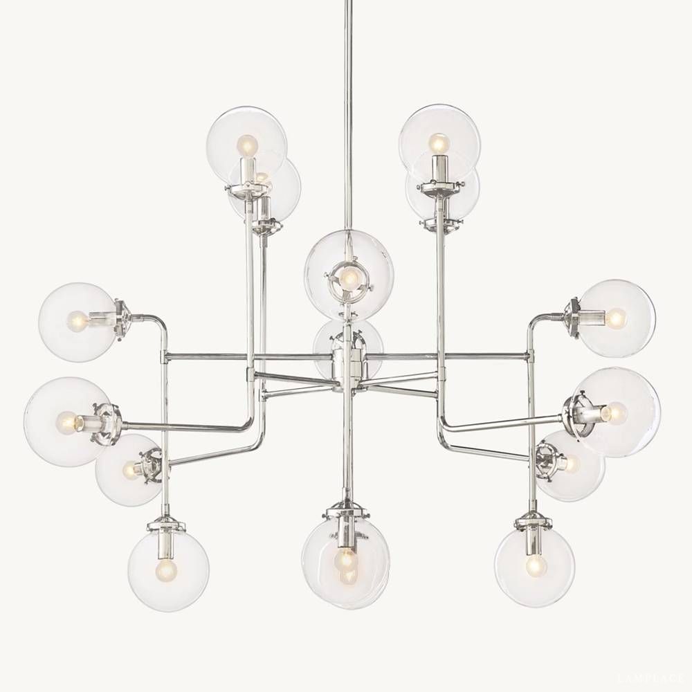 Bistro Transit Globe Glass Chandelier 56"