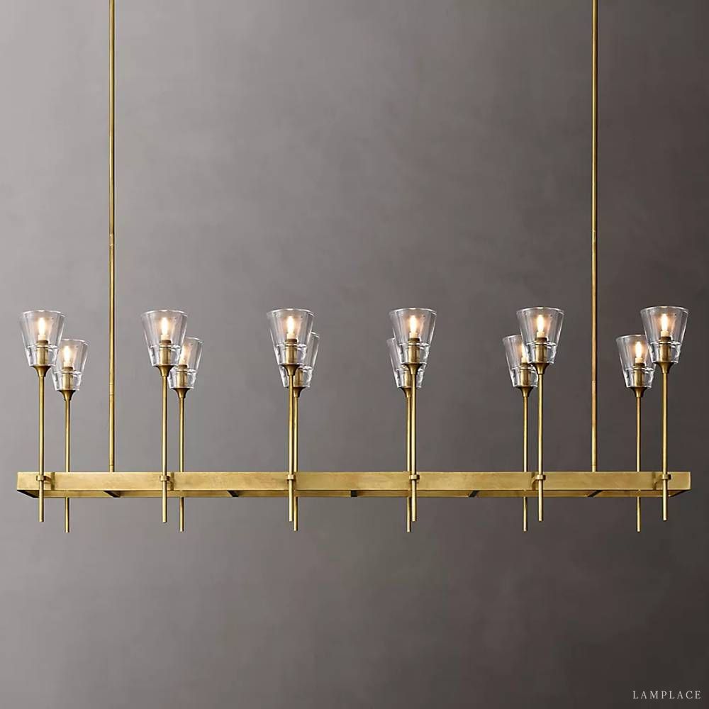 Torche Sculpted Glow Rectangular Chandelier 54"