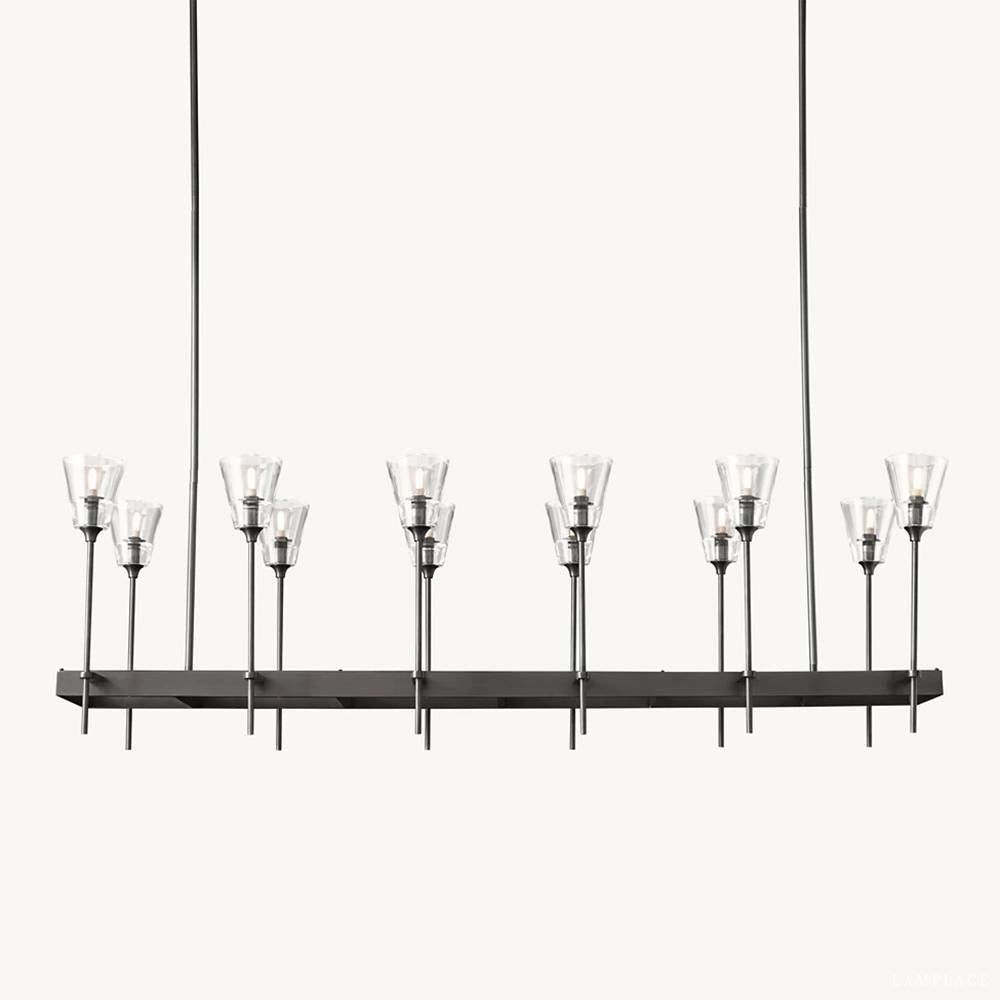 Torche Sculpted Glow Rectangular Chandelier 54"
