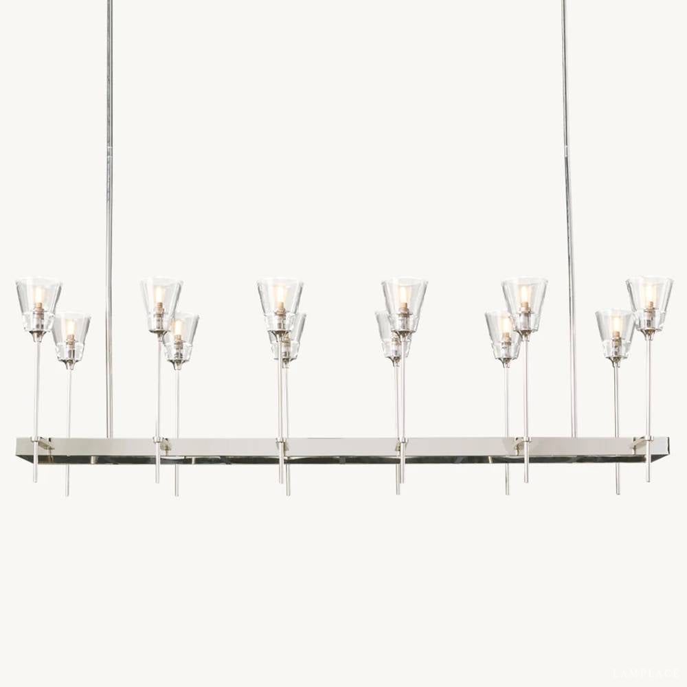 Torche Sculpted Glow Rectangular Chandelier 54"
