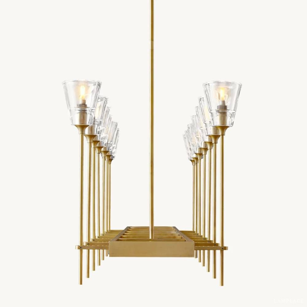 Torche Sculpted Glow Rectangular Chandelier 54"