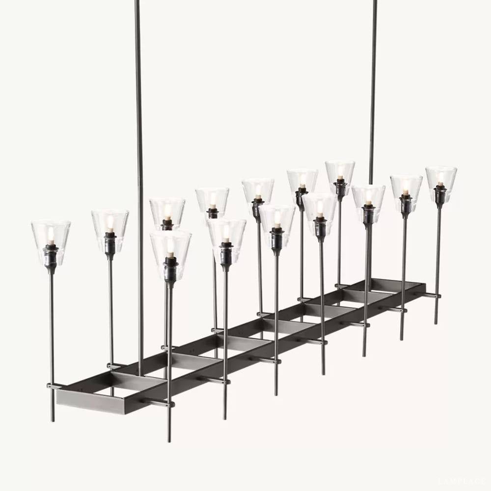 Torche Sculpted Glow Rectangular Chandelier 67"