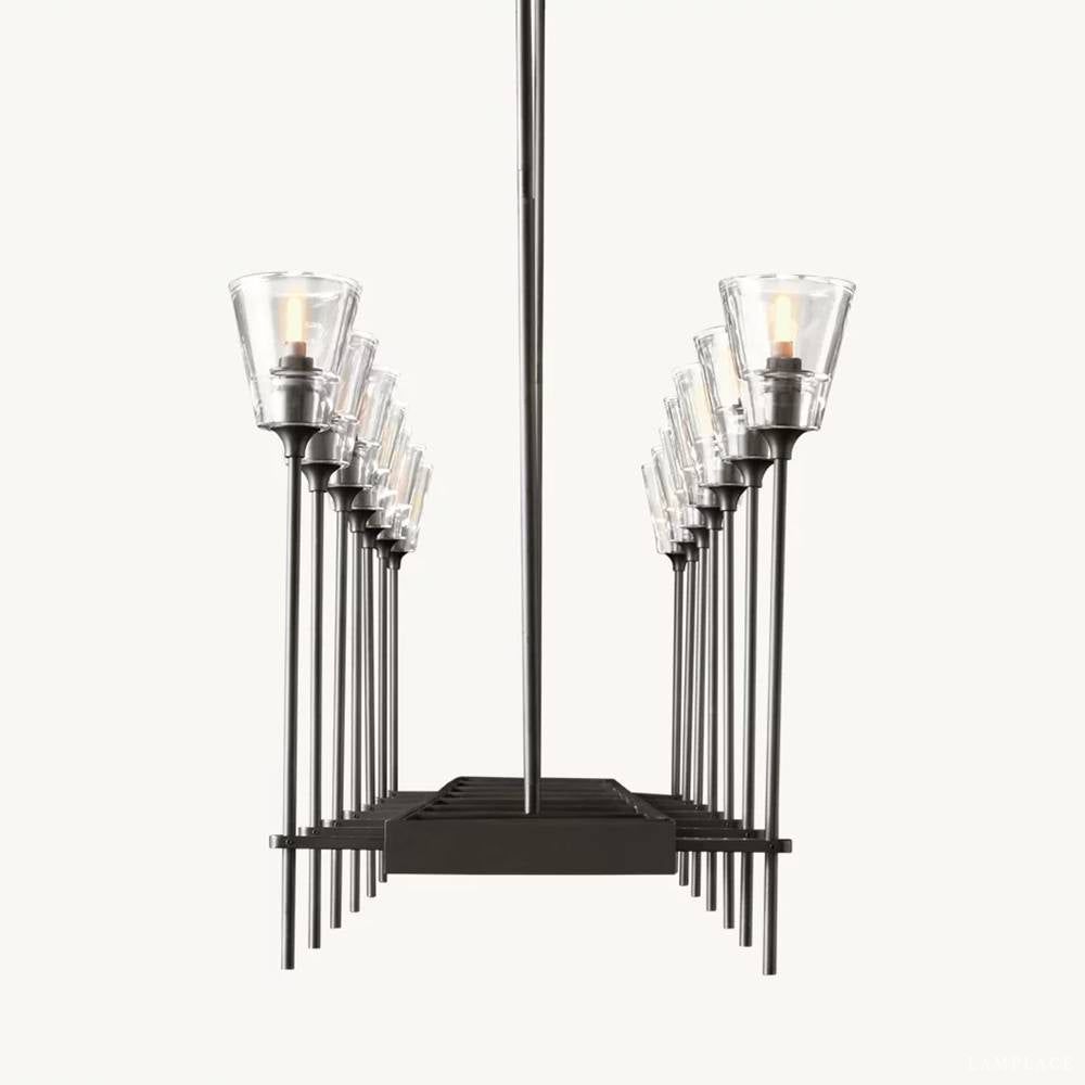 Torche Sculpted Glow Rectangular Chandelier 54"