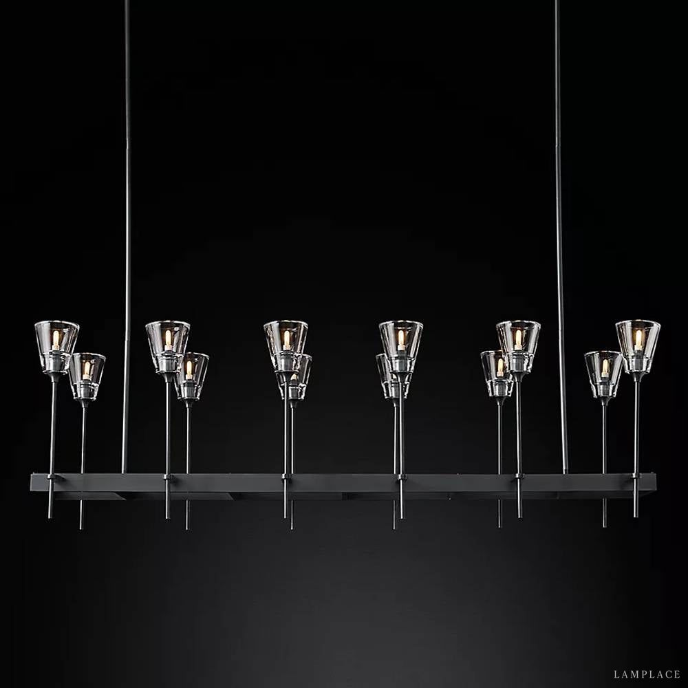 Torche Sculpted Glow Rectangular Chandelier 54"