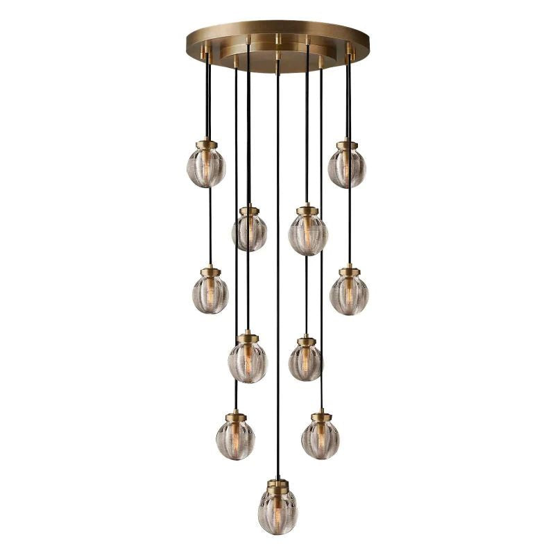 Pearl Carved Inciso Round Chandelier 22"