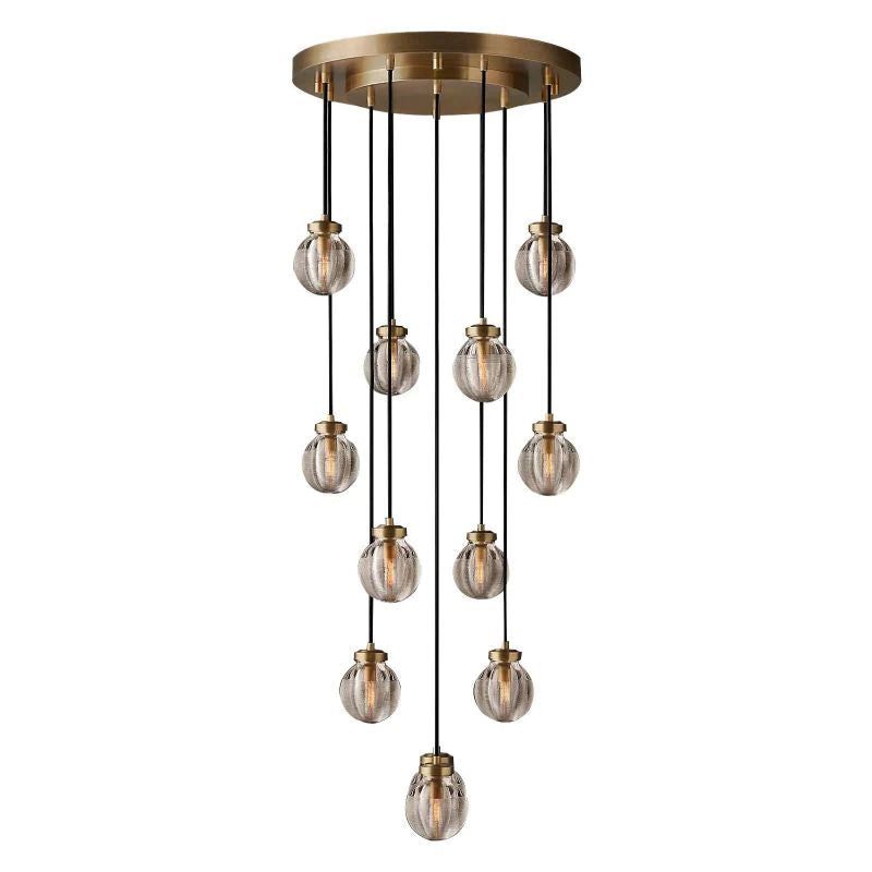 Pearl Carved Inciso Round Chandelier 22"