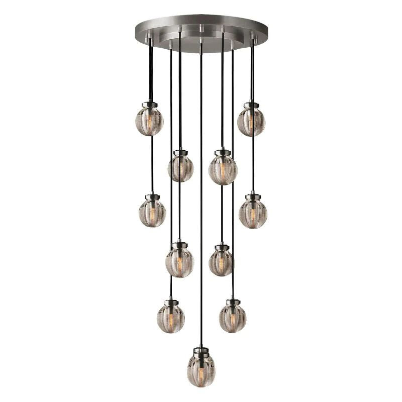 Pearl Carved Inciso Round Chandelier 38"