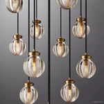 Pearl Carved Inciso Round Chandelier 38"