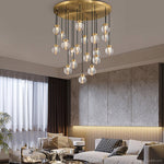Pearl Carved Inciso Round Chandelier 38"