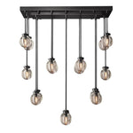 Pearl Carved Inciso Rectangle Chandelier 36"