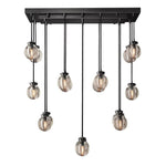 Pearl Carved Inciso Rectangle Chandelier 36"