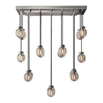 Pearl Carved Inciso Rectangle Chandelier 36"