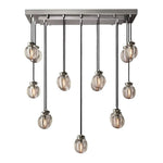 Pearl Carved Inciso Rectangle Chandelier 36"