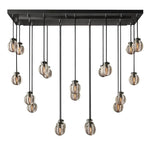 Pearl Carved Inciso Rectangle Chandelier 54"