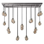 Pearl Carved Inciso Rectangle Chandelier 54"