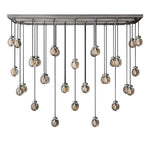 Pearl Carved Inciso Rectangle Chandelier 72"