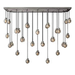 Pearl Carved Inciso Rectangle Chandelier 72"