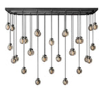 Pearl Carved Inciso Rectangle Chandelier 72"