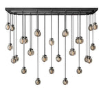 Pearl Carved Inciso Rectangle Chandelier 72"