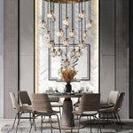 Pearl Carved Inciso Round Chandelier 22"