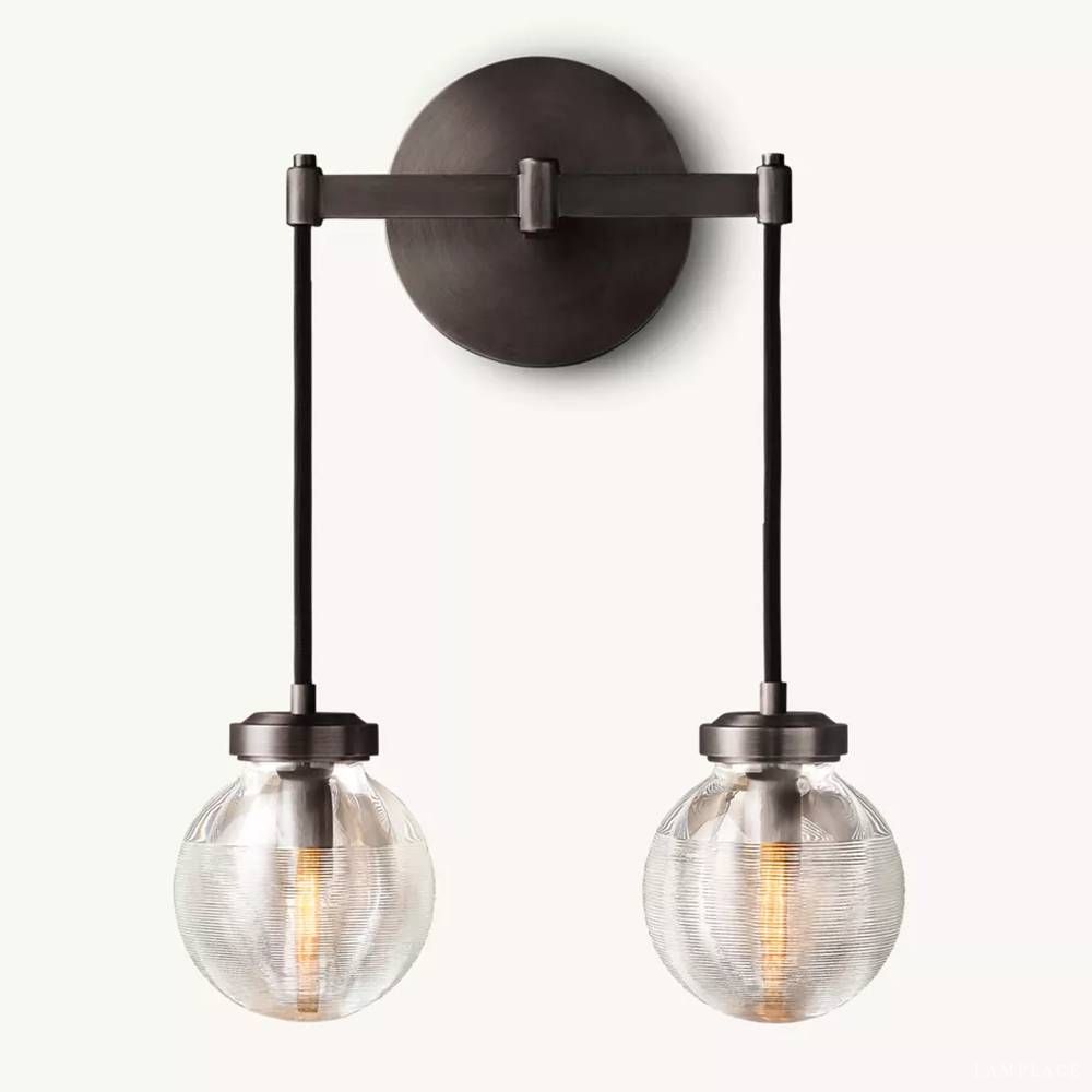 Pearl Carved Inciso Double Wall Sconce