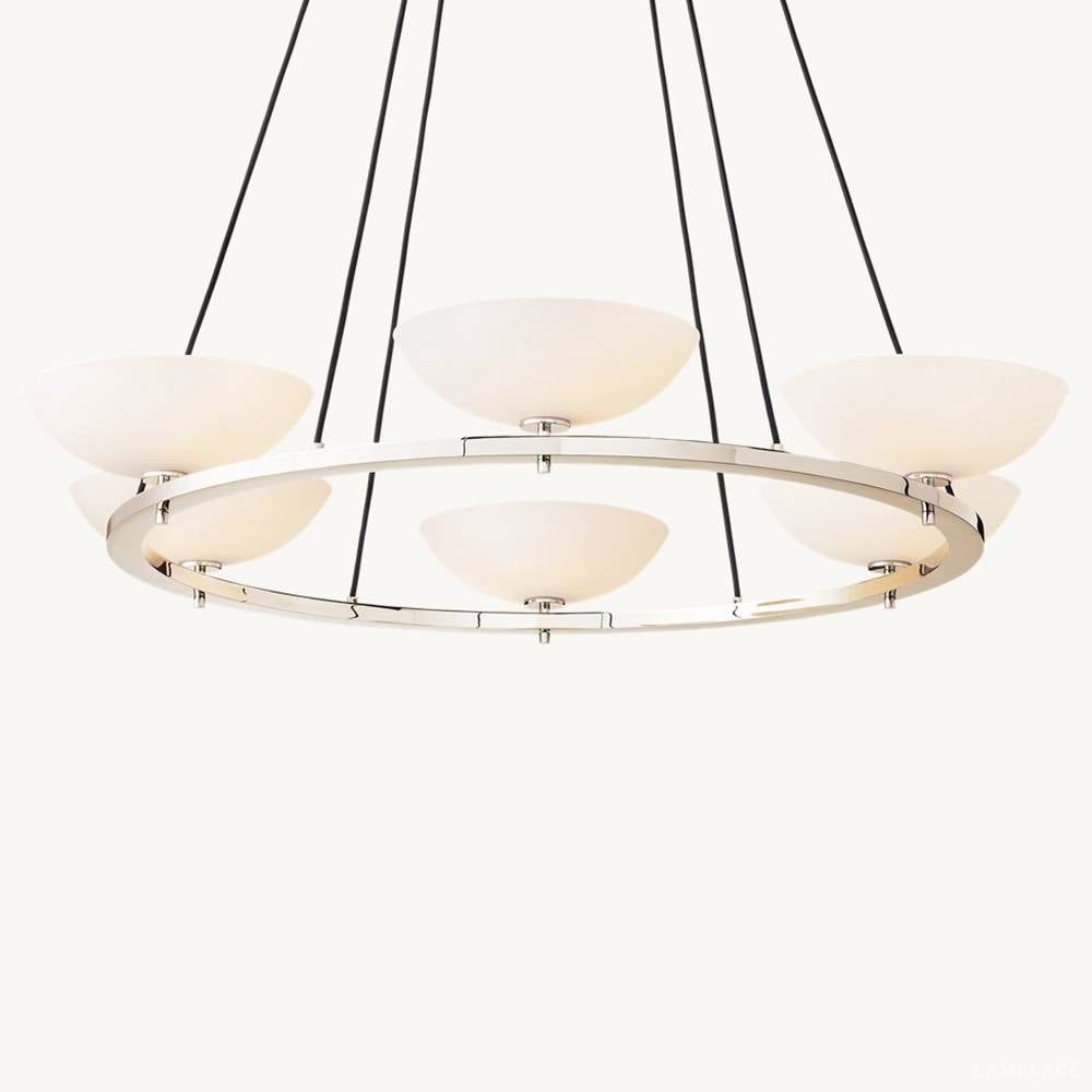 Vernet Porcelain Shade Round Chandelier 48"